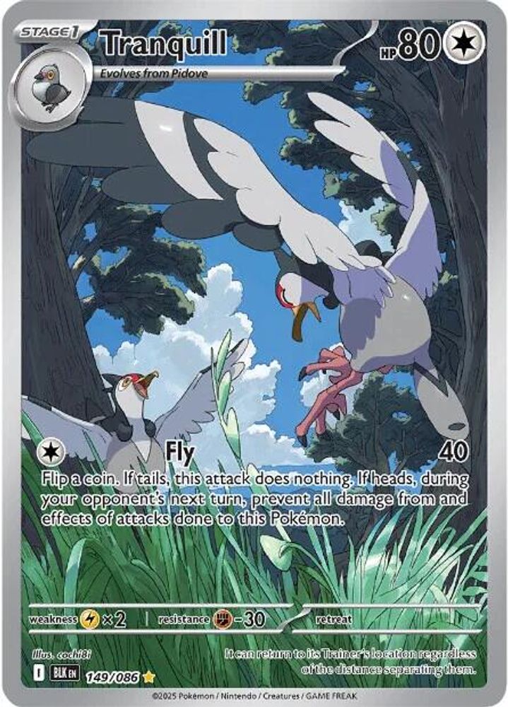 Tranquill - [  149/086 ] - Illustration Rare - Pokemon SV Black Bolt