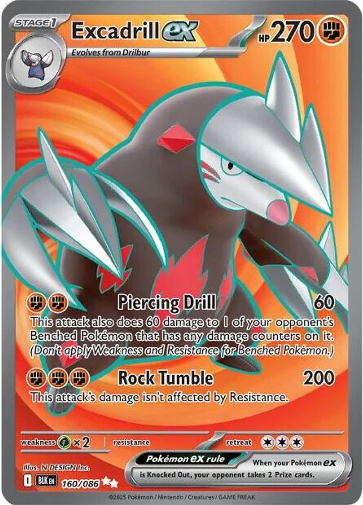 Excadrill ex - [  160/086 ] - Ultra Rare - Pokemon SV Black Bolt