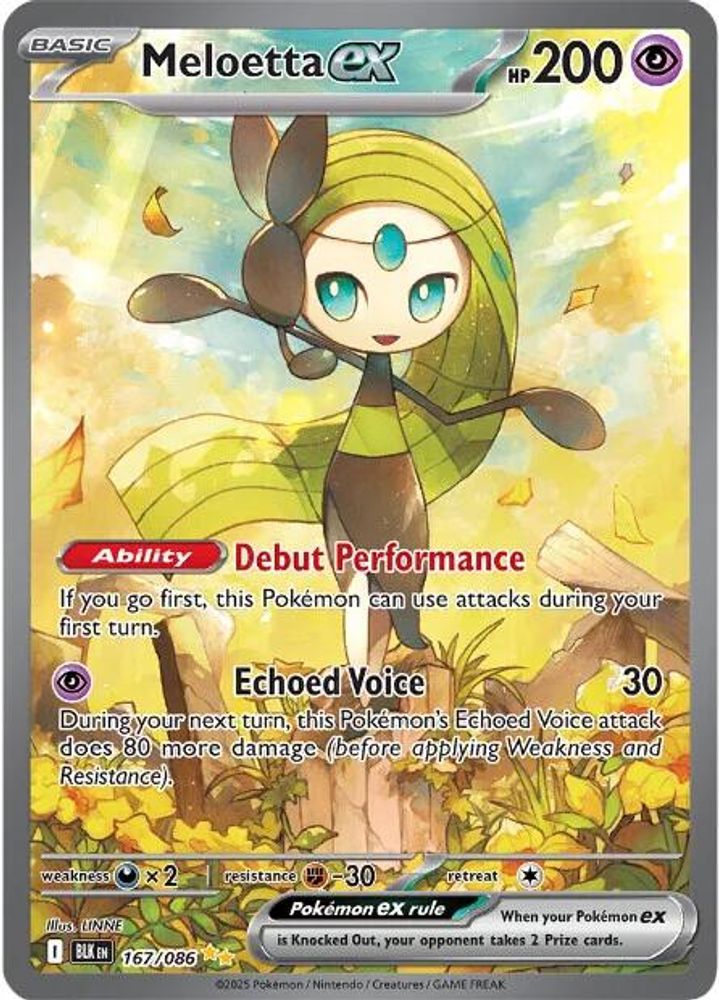 Meloetta ex - [  167/086 ] - Special Illustration Rare - Pokemon SV Black Bolt