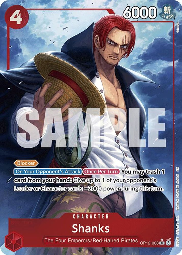 [ALTERNATE ART] Shanks (Red 008) (OP12-008) Rare - One Piece Legacy of the Master