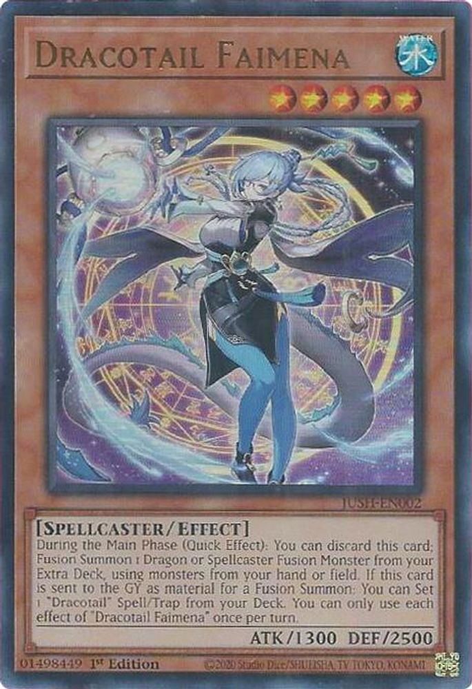 Dracotail Faimena - (JUSH-EN002) - Ultra Rare 1st Edition