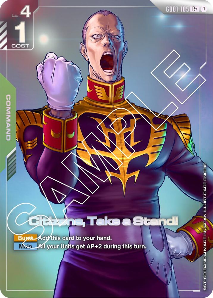 [ALTERNATE ART] Citizens, Take a Stand! (R+) (GD01-105) - Gundam Newtype Rising