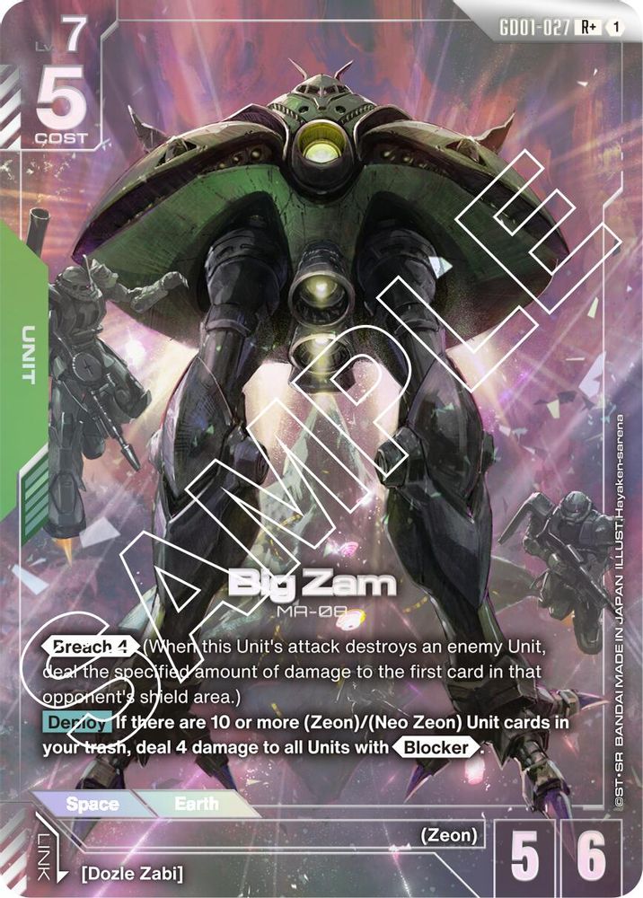 [ALTERNATE ART] Big Zam (R+) (GD01-027) - Gundam Newtype Rising