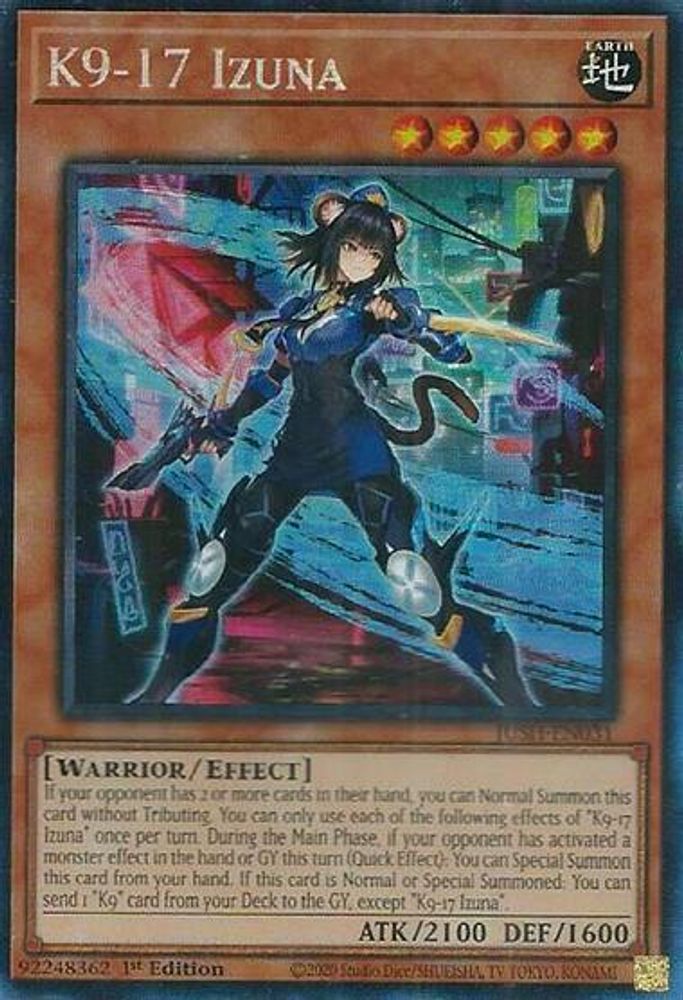 [COLLECTOR RARE] K9-17 Izuna (CR) - (JUSH-EN031) - 1st Edition