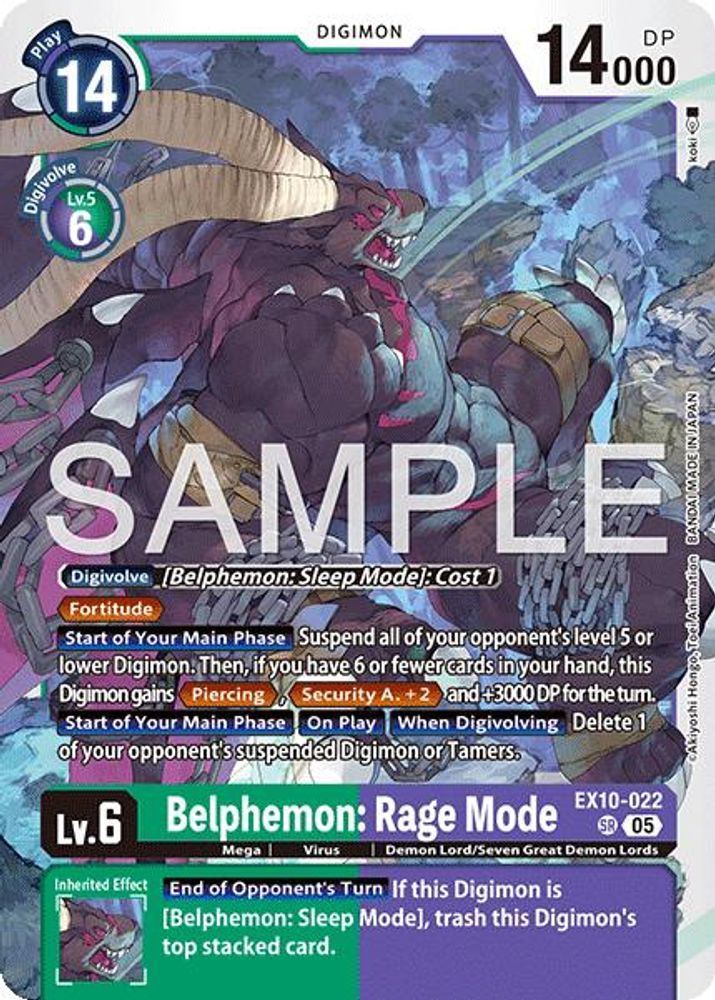 Belphemon: Rage Mode (EX10-022) Super Rare - Digimon Sinister Order