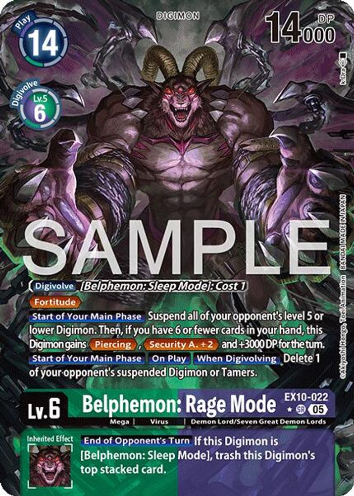 Belphemon: Rage Mode (Alternate Art) (EX10-022) SR★ - Digimon Sinister Order