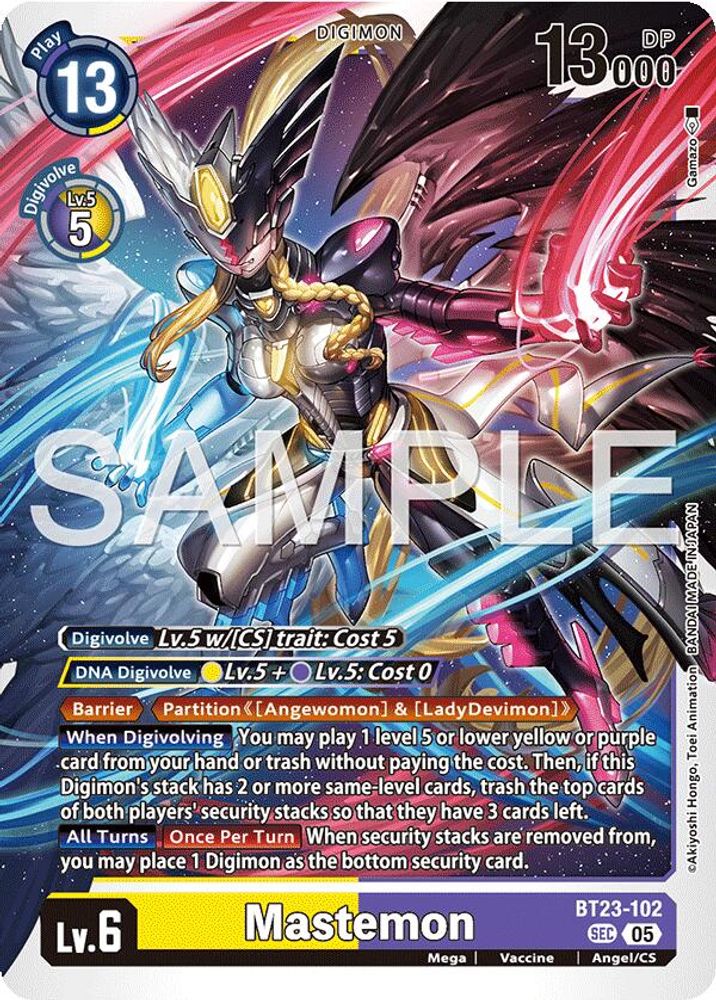 Mastemon (BT23-102) Secret Rare - Digimon Hackers' Slumber