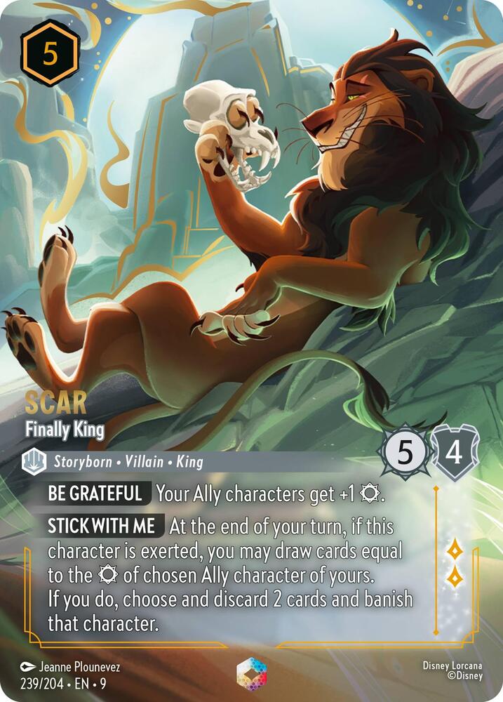 ENCHANTED Scar - Finally King - 239/204 - Enchanted - Lorcana Fabled