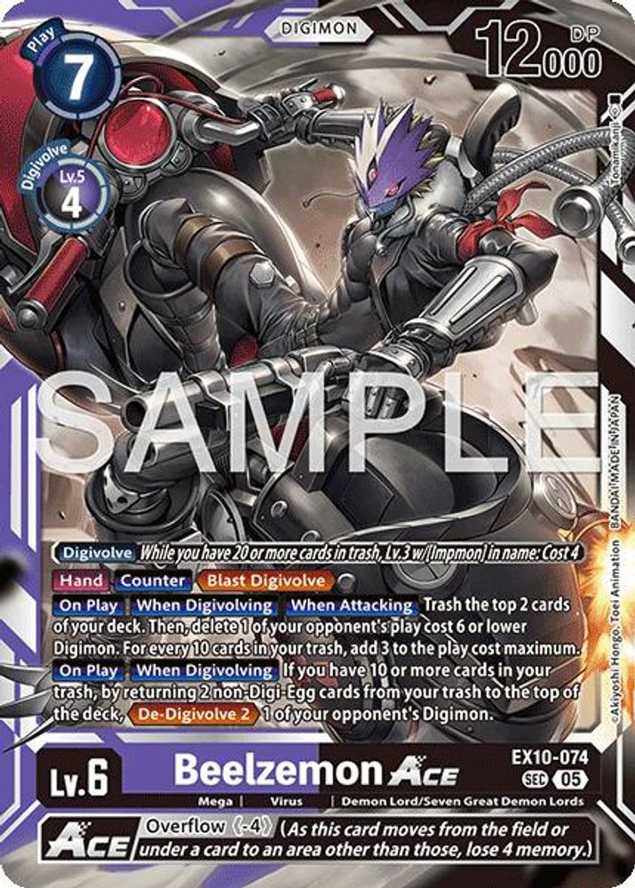 Beelzemon ACE (EX10-074) Secret Rare - Digimon Sinister Order