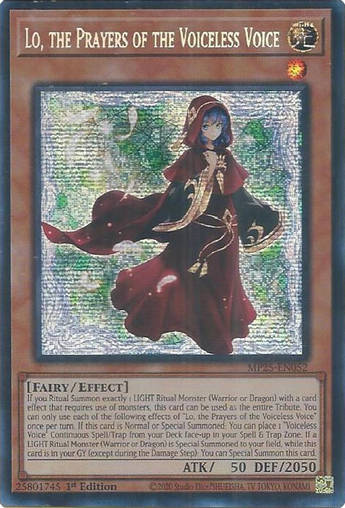 Lo, the Prayers of the Voiceless Voice - (MP25-EN052) - Secret Rare 1st Edition