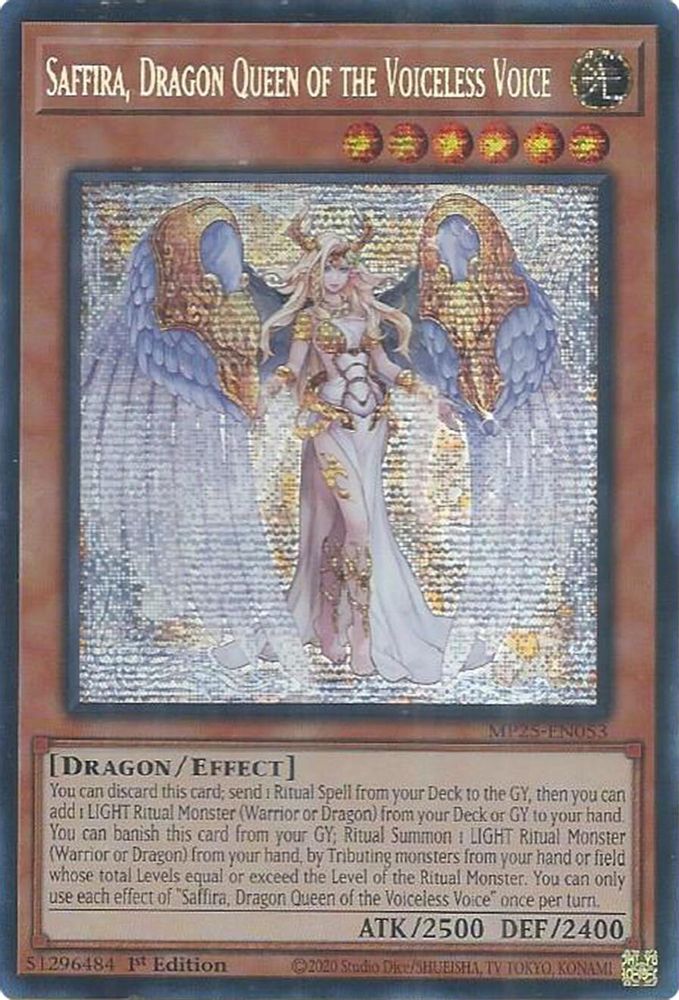 Saffira, Dragon Queen of the Voiceless Voice - (MP25-EN053) - Secret Rare 1st Edition