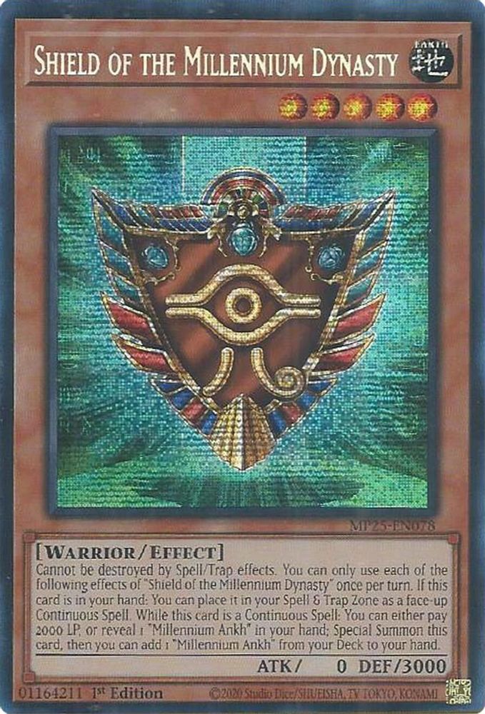 Shield of the Millennium Dynasty - (MP25-EN078) - Secret Rare 1st Edition