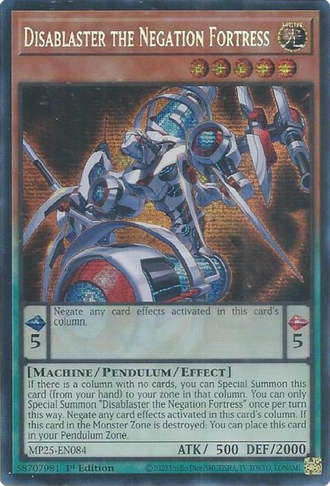 Disablaster the Negation Fortress - (MP25-EN084) - Secret Rare 1st Edition