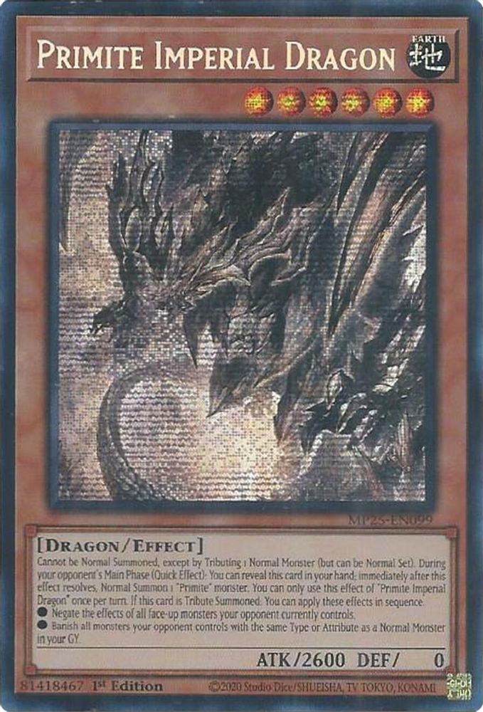 Primite Imperial Dragon - (MP25-EN099) - Secret Rare 1st Edition