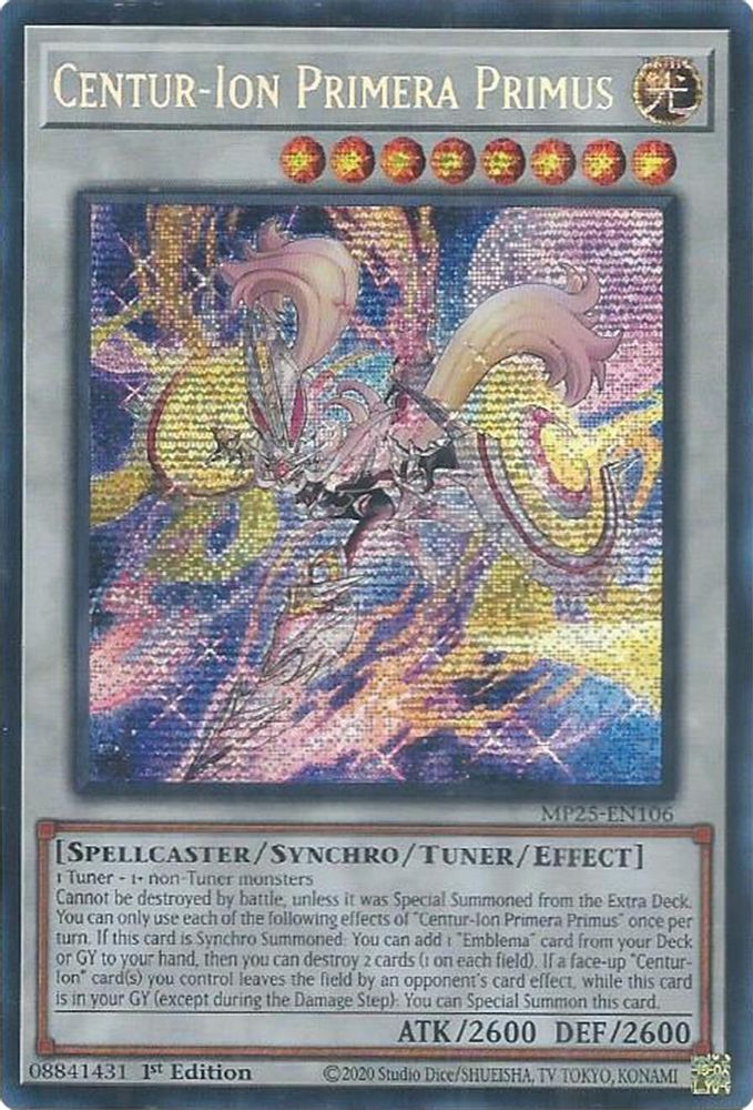 Centur-Ion Primera Primus - (MP25-EN106) - Secret Rare 1st Edition