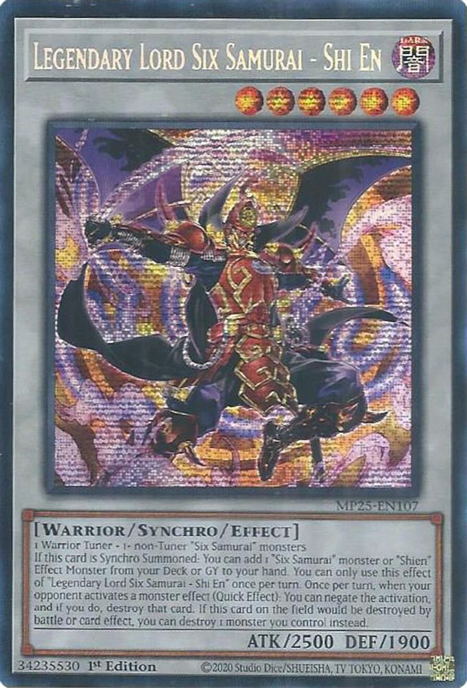 Legendary Lord Six Samurai - Shi En - (MP25-EN107) - Secret Rare 1st Edition