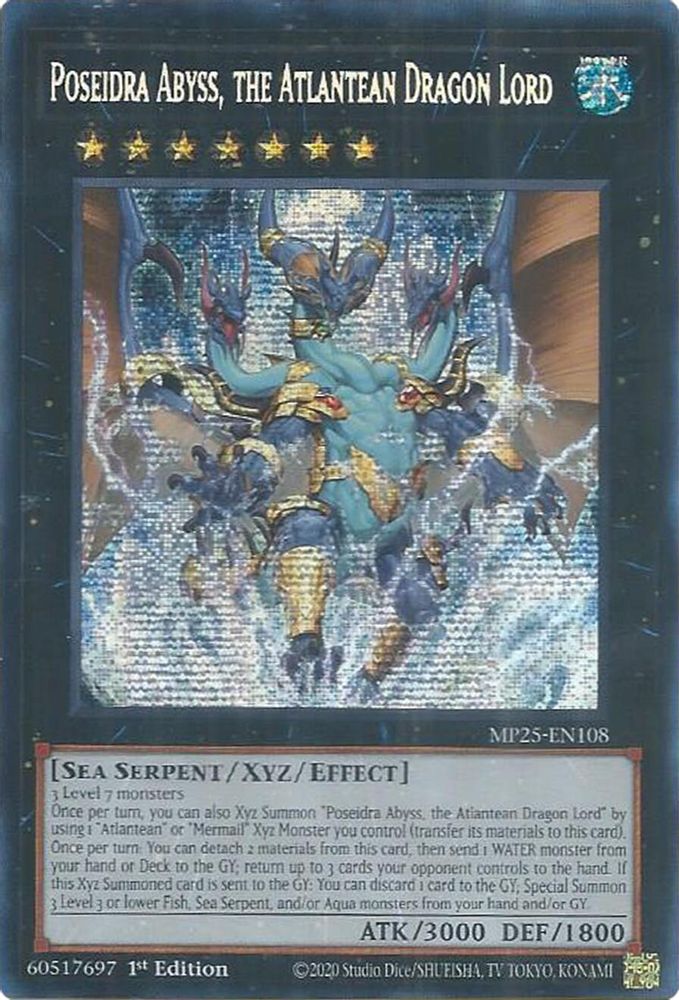 Poseidra Abyss, the Atlantean Dragon Lord - (MP25-EN108) - Secret Rare 1st Edition