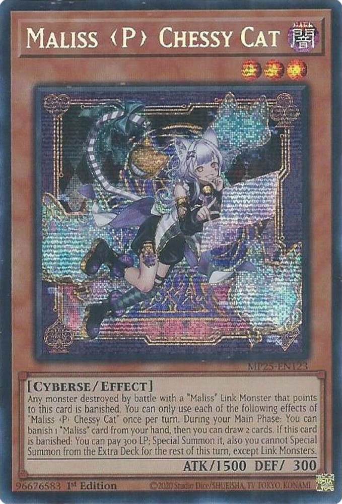 Maliss P Chessy Cat - (MP25-EN123) - Secret Rare 1st Edition