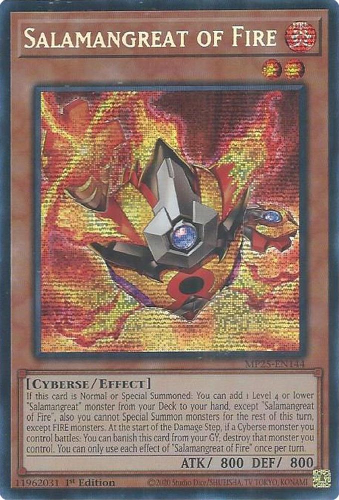 Salamangreat of Fire - (MP25-EN144) - Secret Rare 1st Edition