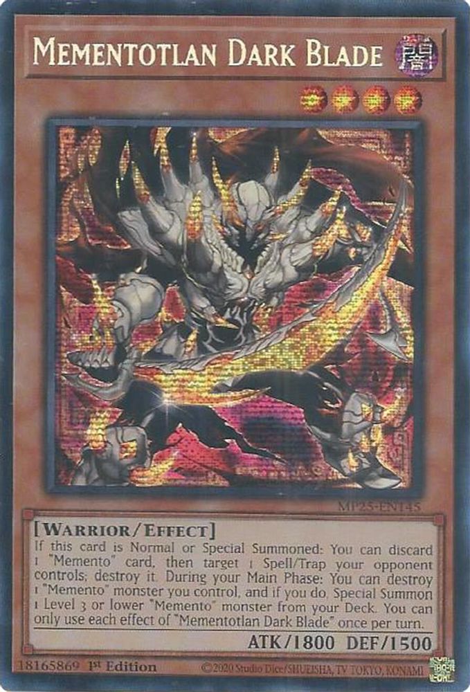 Mementotlan Dark Blade - (MP25-EN145) - Secret Rare 1st Edition