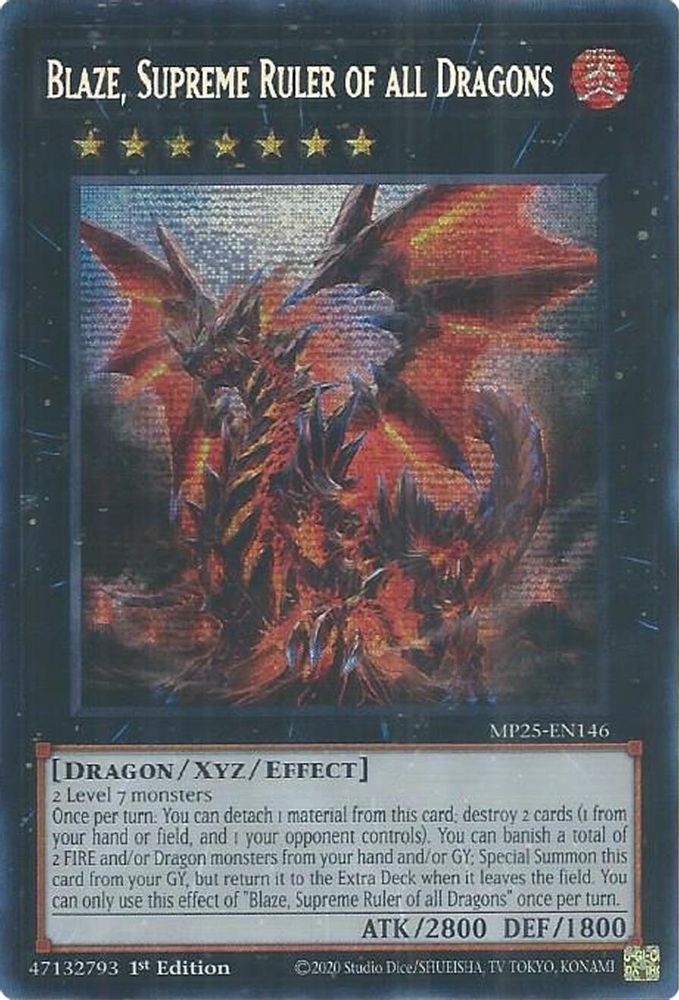 Blaze, Supreme Ruler of all Dragons - (MP25-EN146) - Secret Rare 1st Edition