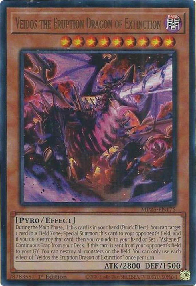 Veidos the Eruption Dragon of Extinction - (MP25-EN175) - Ultra Rare 1st Edition