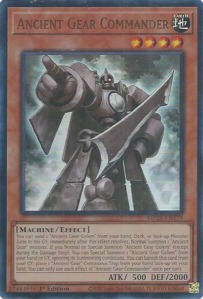 Ancient Gear Commander - (MP25-EN179) - Ultra Rare 1st Edition