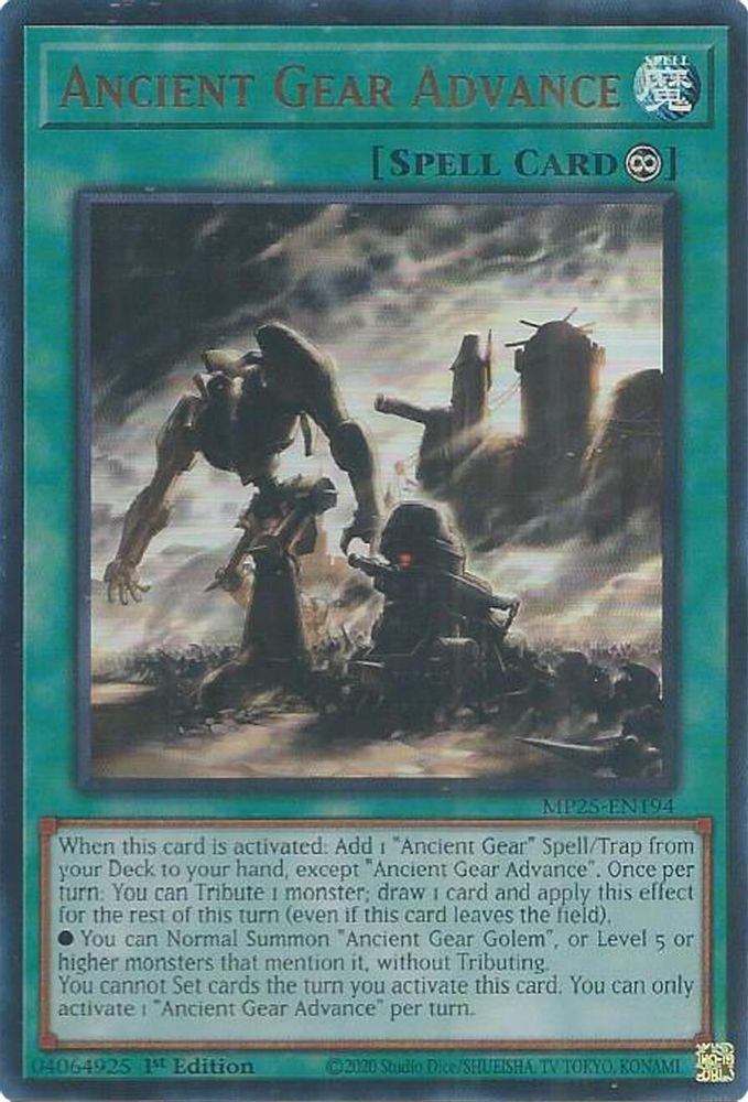 Ancient Gear Advance - (MP25-EN194) - Ultra Rare 1st Edition