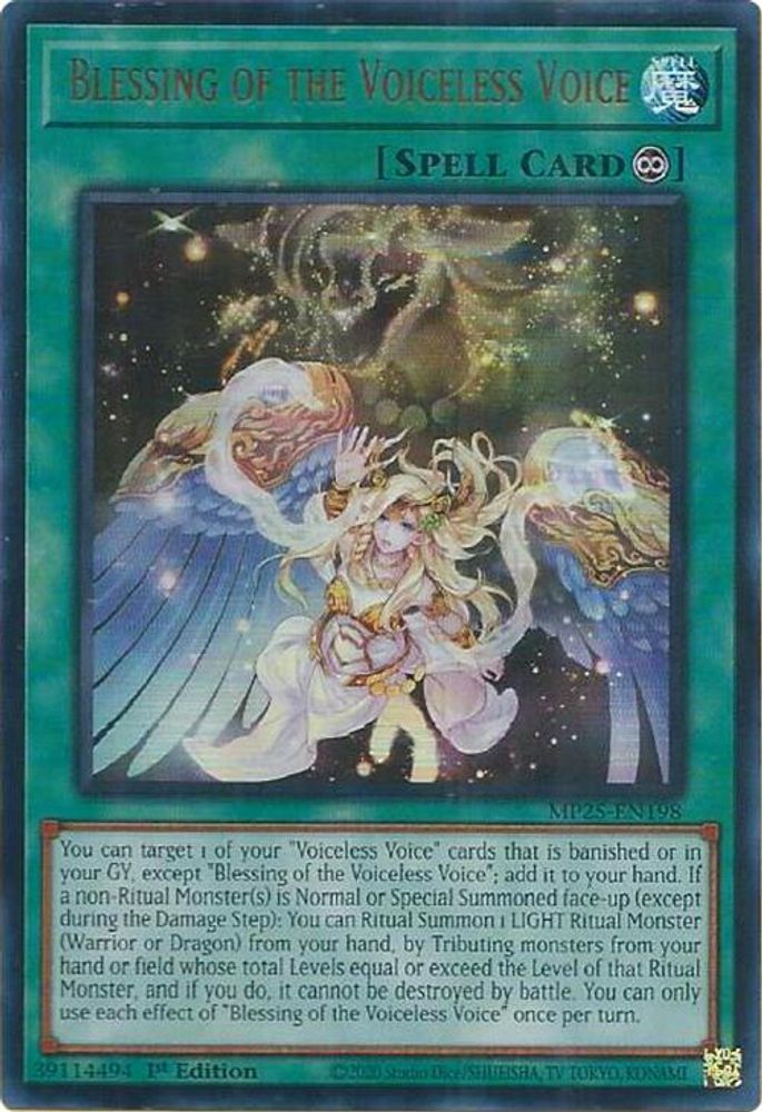 Blessing of the Voiceless Voice - (MP25-EN198) - Ultra Rare 1st Edition