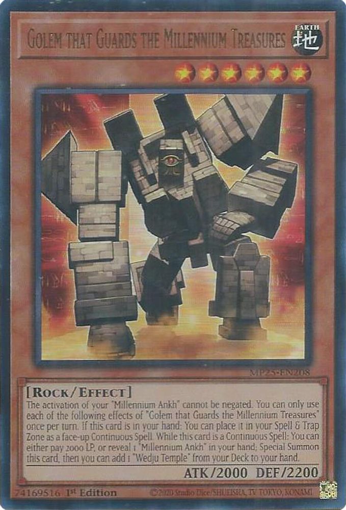 Golem that Guards the Millennium Treasures - (MP25-EN208) - Ultra Rare 1st Edition