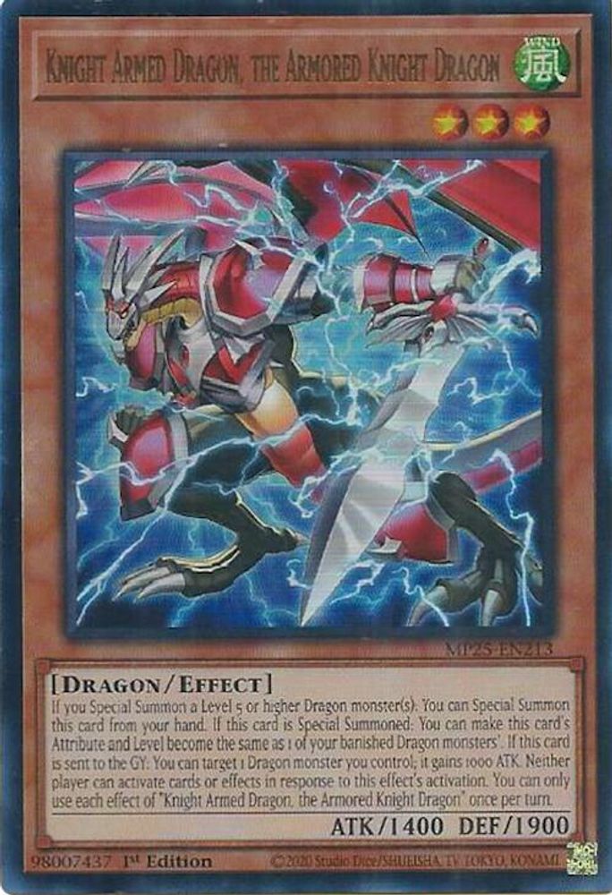 Knight Armed Dragon, the Armored Knight Dragon - (MP25-EN213) - Ultra Rare 1st Edition
