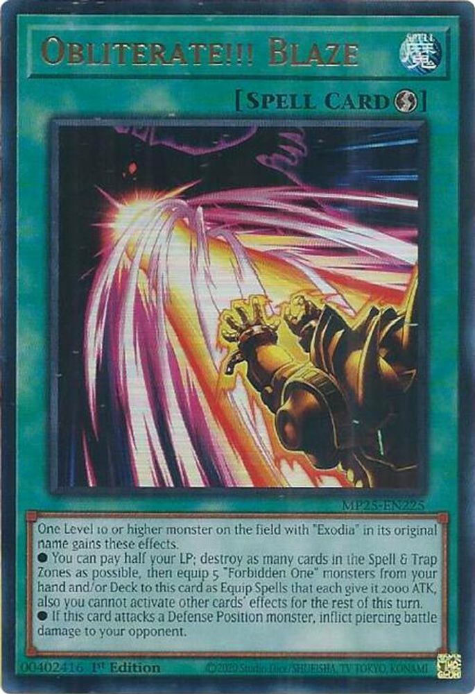 Obliterate!!! Blaze - (MP25-EN225) - Ultra Rare 1st Edition