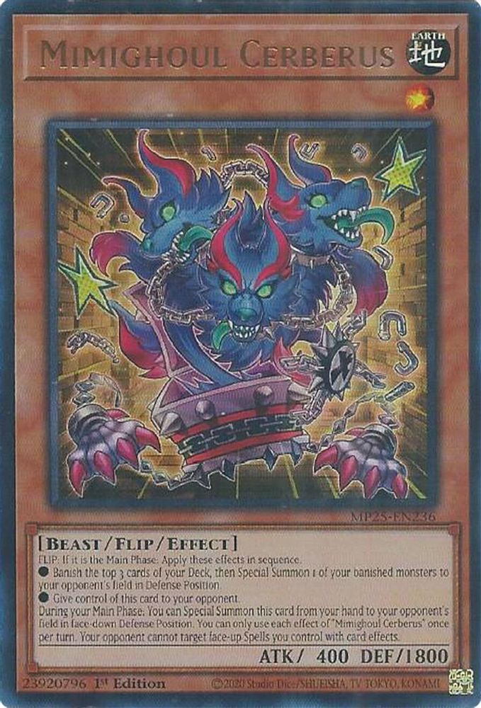 Mimighoul Cerberus - (MP25-EN236) - Ultra Rare 1st Edition