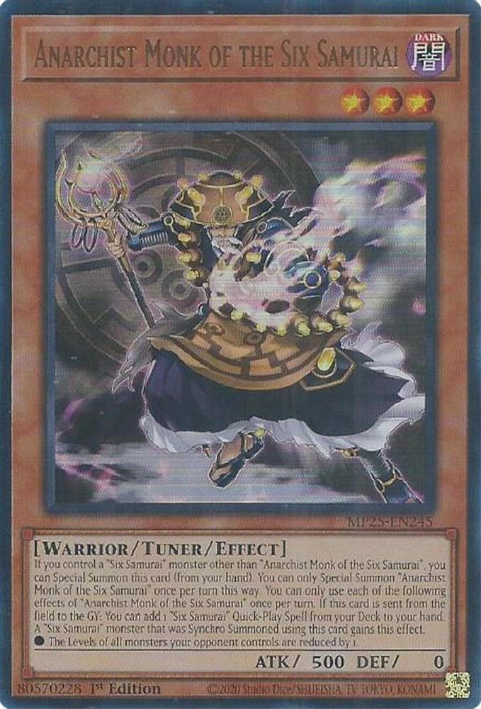 Anarchist Monk of the Six Samurai - (MP25-EN245) - Ultra Rare 1st Edition