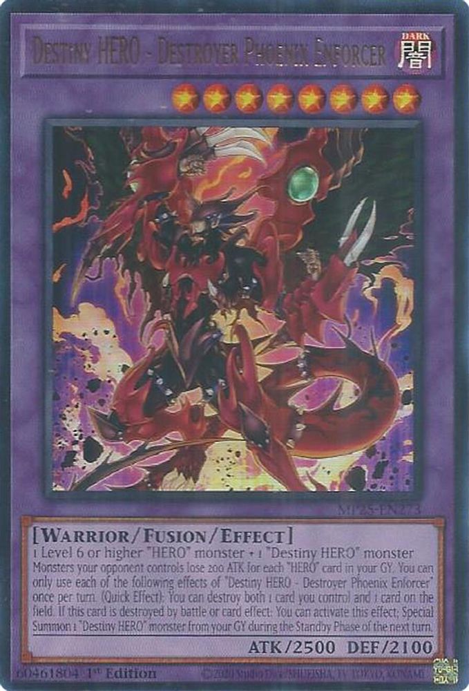 Destiny HERO - Destroyer Phoenix Enforcer - (MP25-EN273) - Ultra Rare 1st Edition