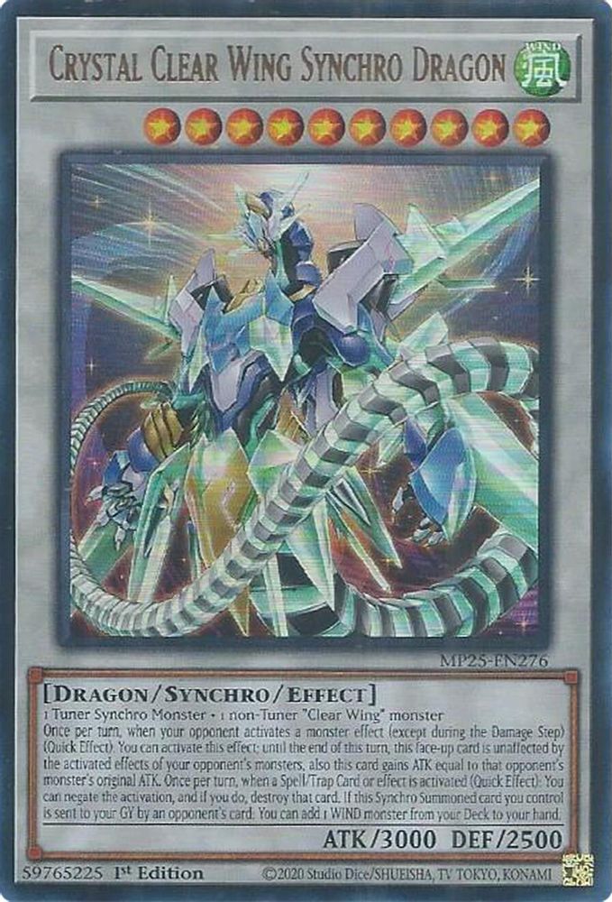Crystal Clear Wing Synchro Dragon - (MP25-EN276) - Ultra Rare 1st Edition
