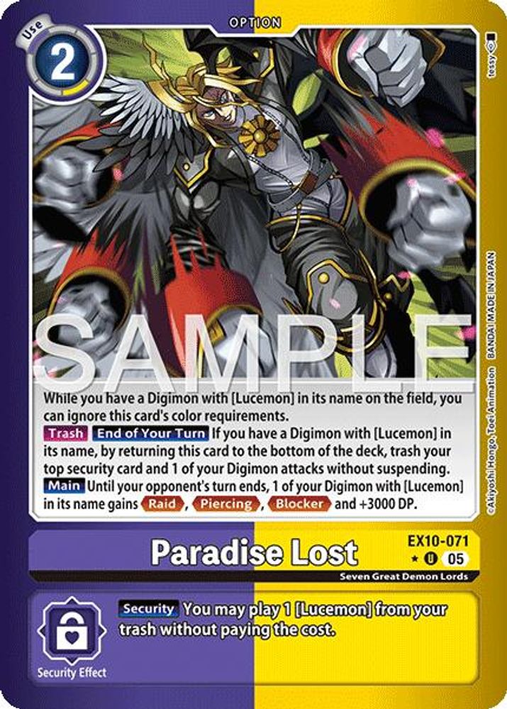Paradise Lost (Limited Foil) (EX10-071) Uncommon - Digimon Sinister Order