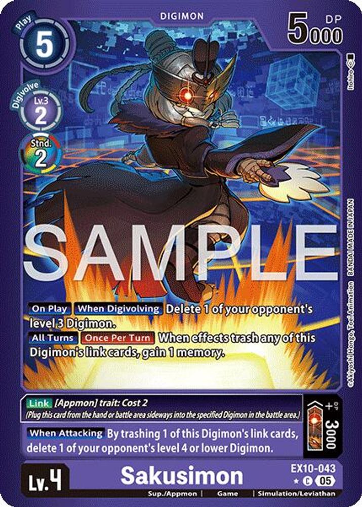 Sakusimon (Limited Foil) (EX10-043) Common - Digimon Sinister Order