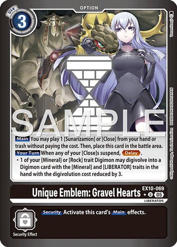 Unique Emblem: Gravel Hearts (Limited Foil) (EX10-069) Uncommon - Digimon Sinister Order