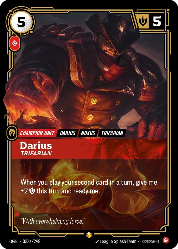 Darius - Trifarian (Alternate Art) (027a/298) Showcase - Riftbound Origins Foil
