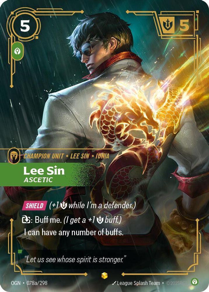 Lee Sin - Ascetic (Alternate Art) (078a/298) Showcase - Riftbound Origins Foil