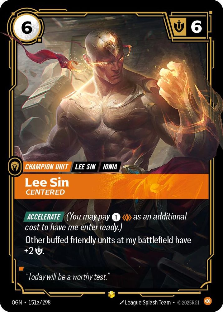 Lee Sin - Centered (Alternate Art) (151a/298) Showcase - Riftbound Origins Foil