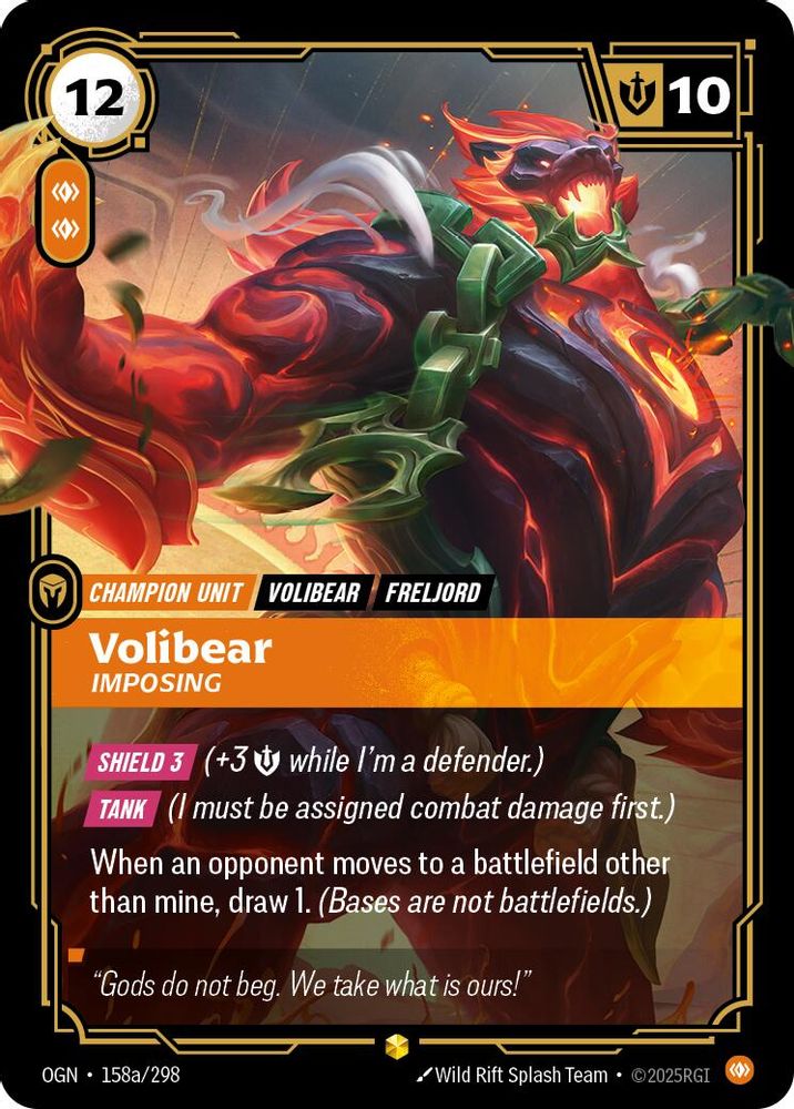 Volibear - Imposing (Alternate Art) (158a/298) Showcase - Riftbound Origins Foil