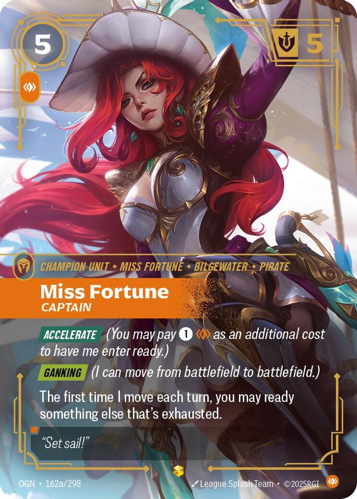 Miss Fortune - Captain (Alternate Art) (162a/298) Showcase - Riftbound Origins Foil