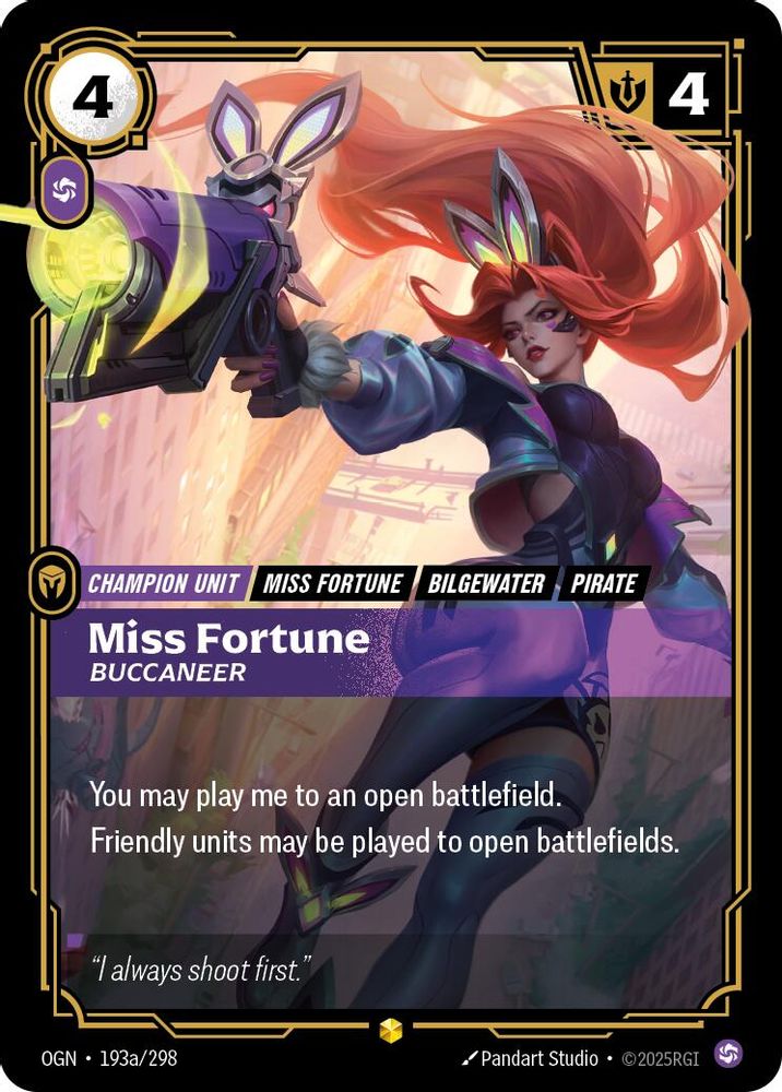 Miss Fortune - Buccaneer (Alternate Art) (193a/298) Showcase - Riftbound Origins Foil