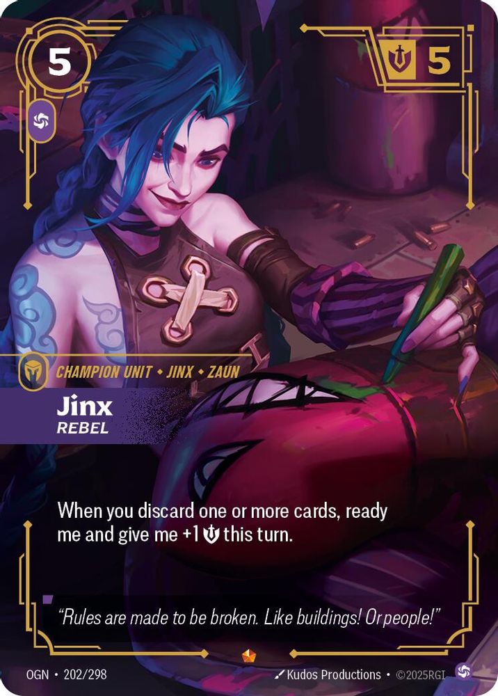 Jinx - Rebel (202/298) Epic - Riftbound Origins Foil