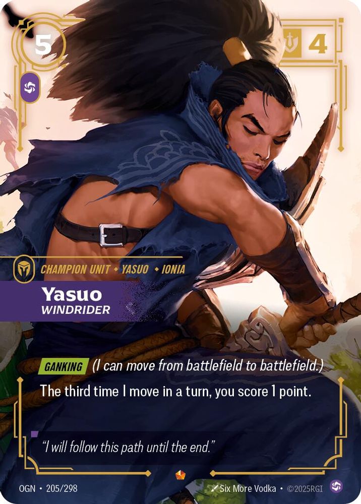Yasuo - Windrider (205/298) Epic - Riftbound Origins Foil
