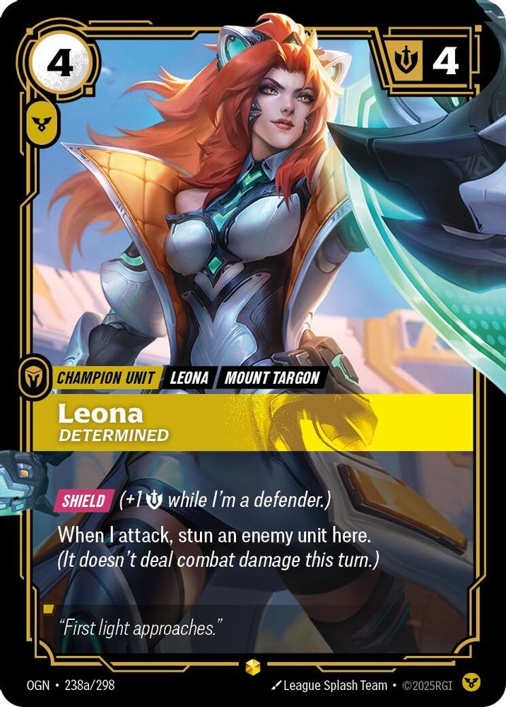 Leona - Determined (Alternate Art) (238a/298) Showcase - Riftbound Origins Foil
