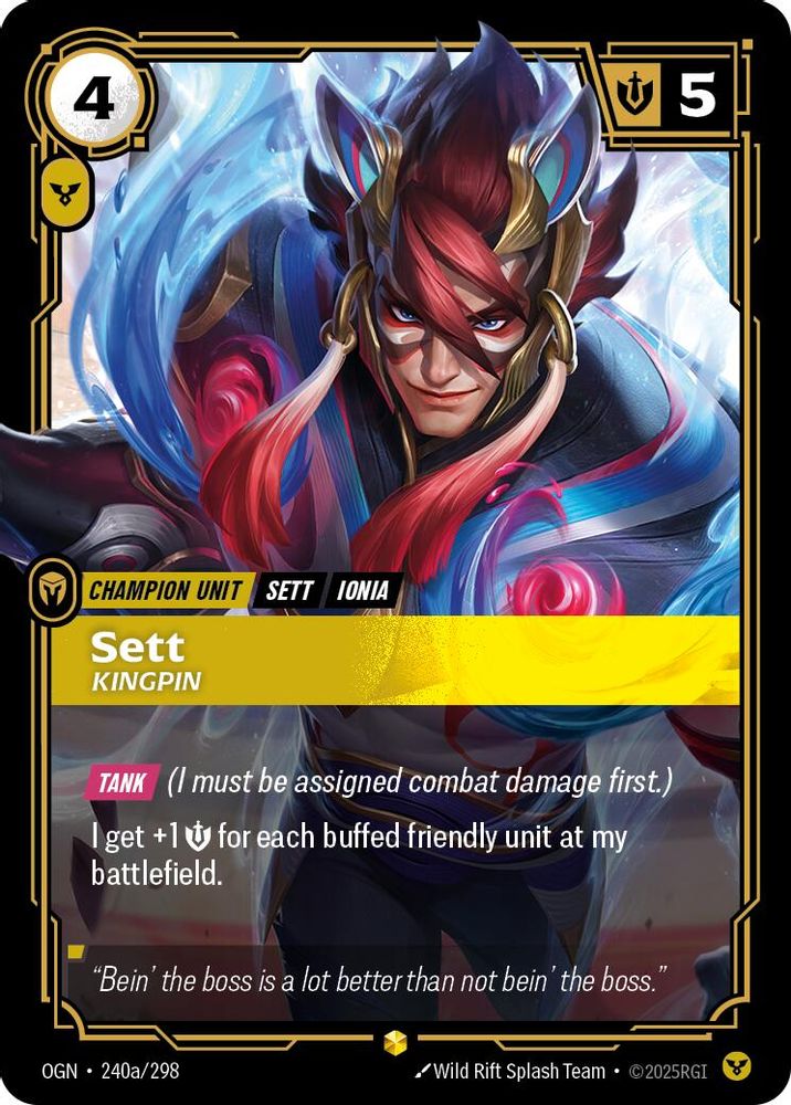 Sett - Kingpin (Alternate Art) (240a/298) Showcase - Riftbound Origins Foil