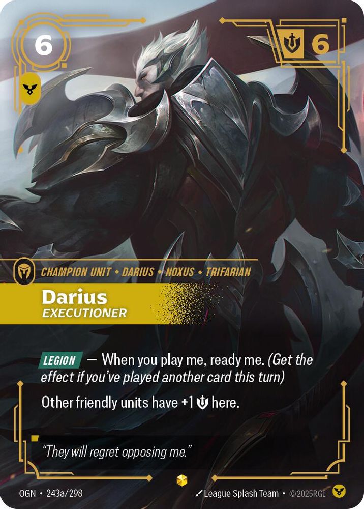 Darius - Executioner (Alternate Art) (243a/298) Showcase - Riftbound Origins Foil